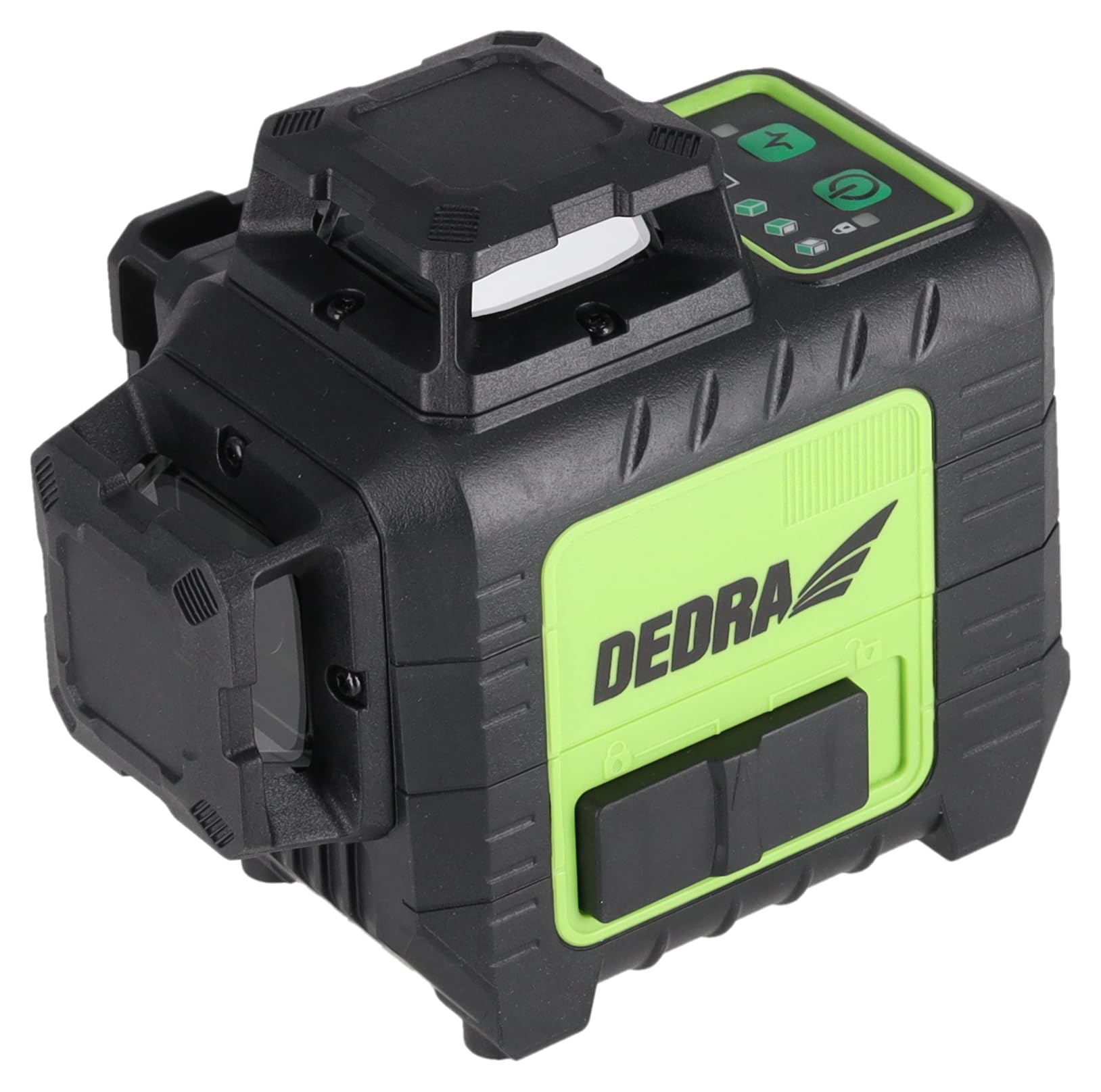 3D-Multilinienlaser DEDRA Reichweite bis 45 m, 2,4mW grüner Laserstrahl, 4000mAh Laserdioden von Sharp, Arbeitstemperatur -20°C - +70°C, Grüner Laser, Digitaler Lasermessgerät