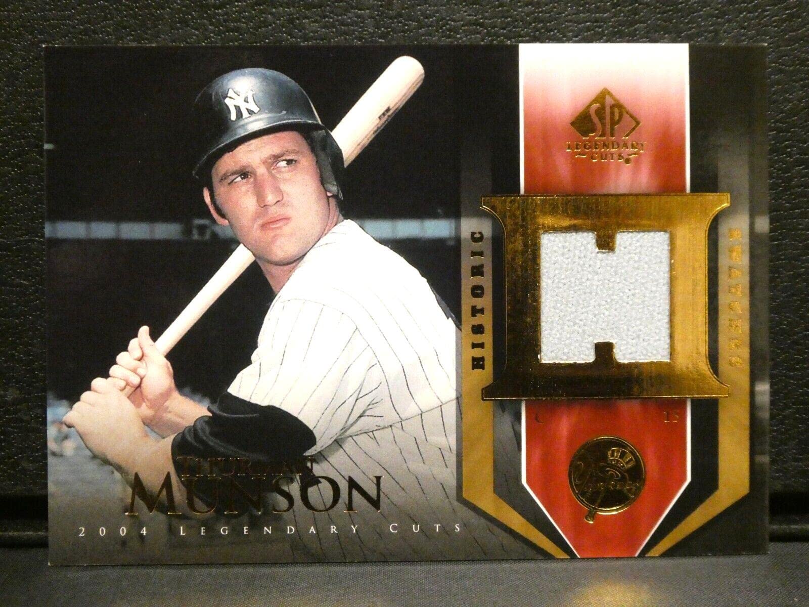 2004 UD SP Legendary Cuts Historic Swatches Thurman Munson Game Used Jersey HSTM - MLB Game Used Jerseys