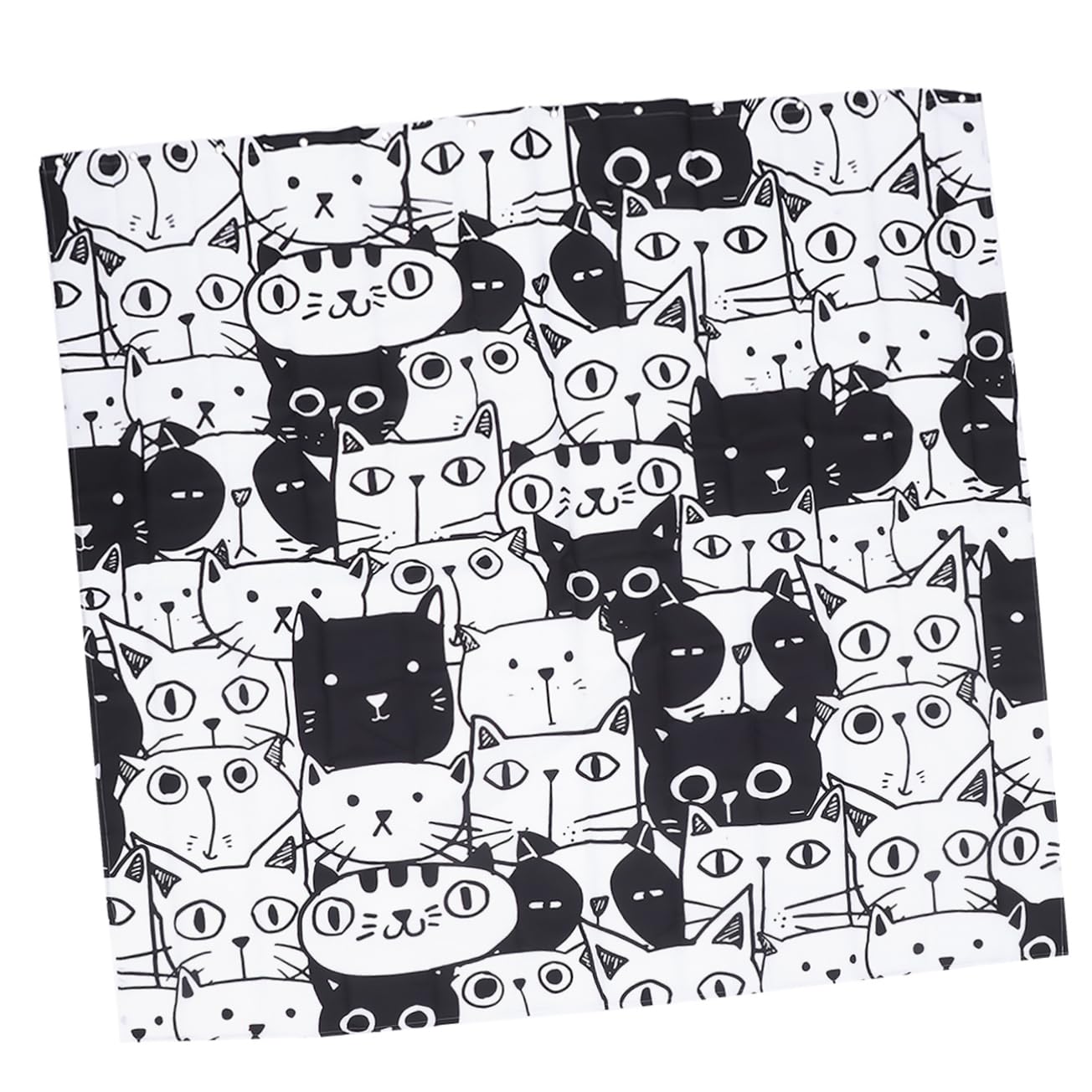 Rideau de douche imperméable chat Zerodeko noir et blanc anti-moisissure