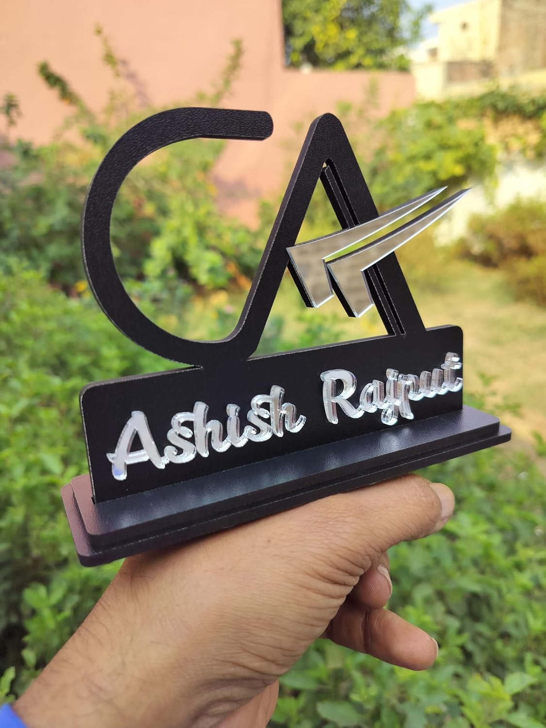 Chartered Accountant CA Office Desk Name Plate Crafted with Imported MDF nd Mirror Acrylic | with New CA Logo | Best Gift for CA — Amazon image 7