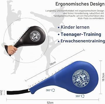 Taekwondo Double Kick Target Pads Durable Punch Box Pads Martial Arts Gear Karate Kickboxing Punch Pads MMA Pads for Kids Teens Adults 2 Pack