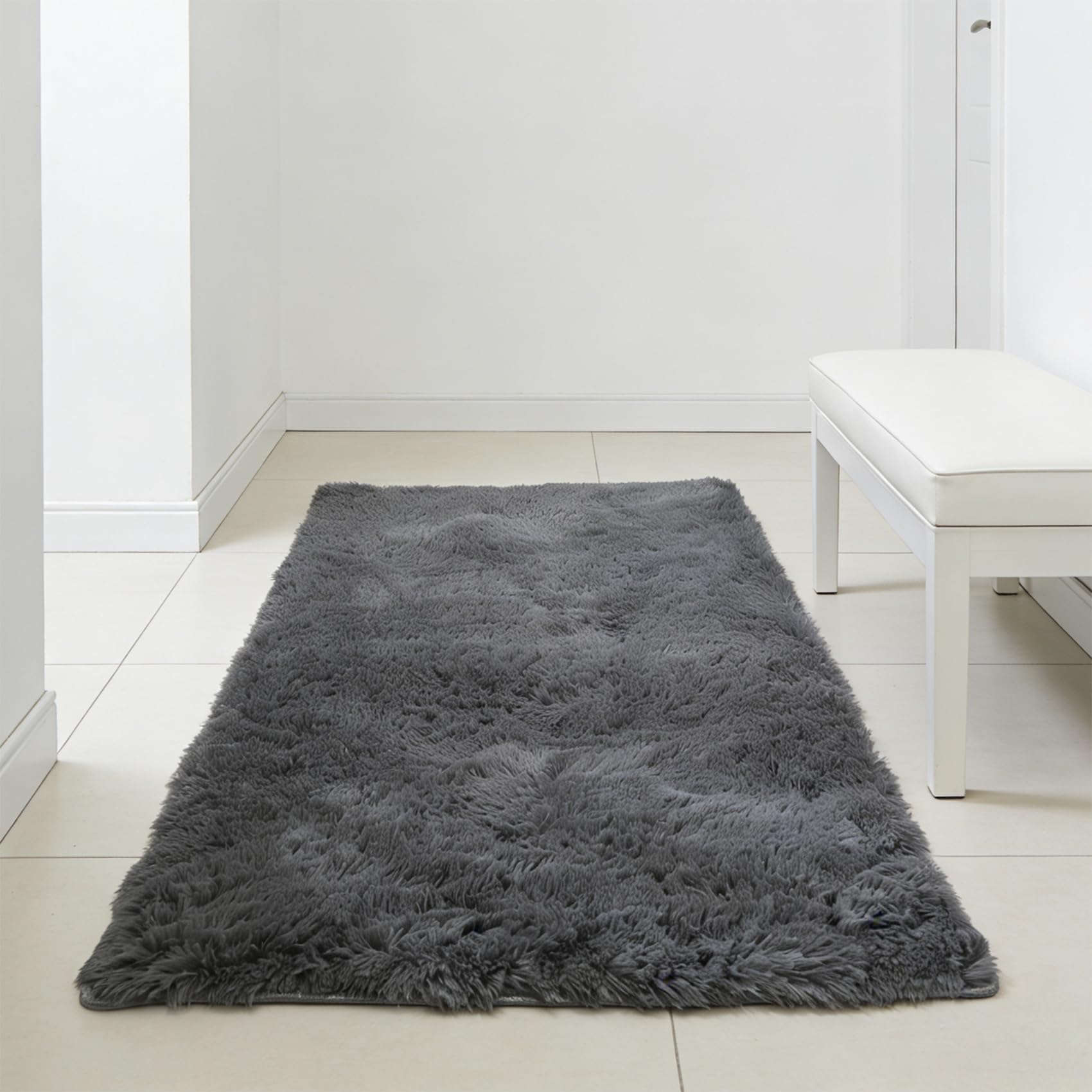 Tapis shaggy antidérapant et facile à entretenir pour salon