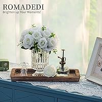 Vista 3 de Romadedi Bandeja decorativa de madera para velas, bandeja larga y estrecha de madera, decoración del hogar, centros de mesa rústicos, bandejas