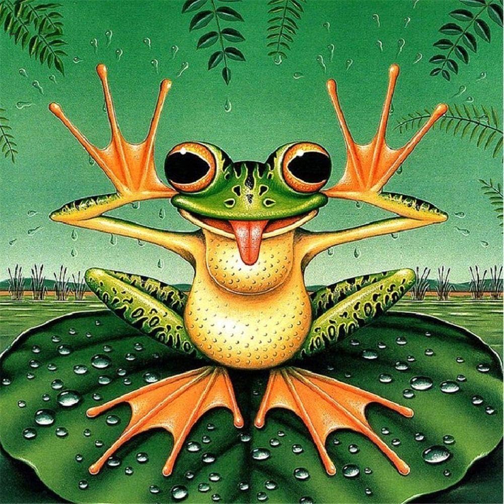 5D Diamond Painting Kits for Adults, Diamond Painting Full Drill for Home Wall Decor Frog 11.8x11.8Inches