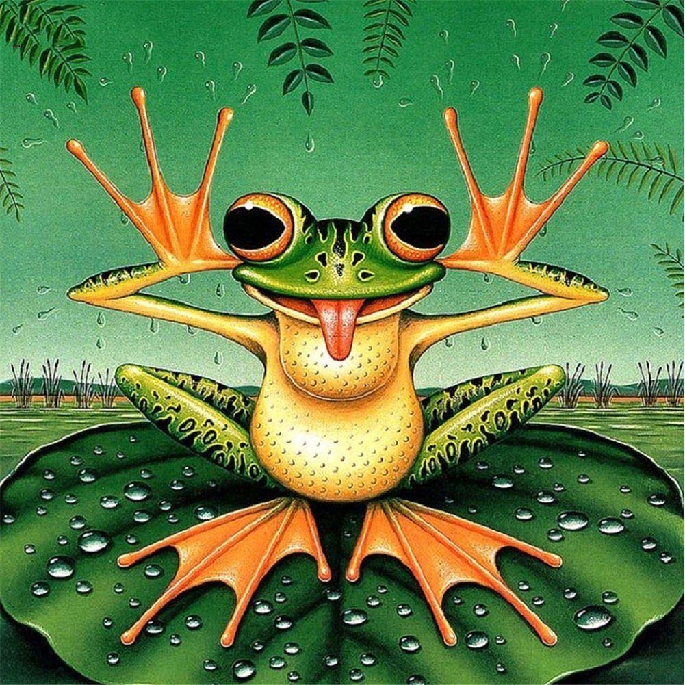 5D Diamond Painting Kits for Adults, Diamond Painting Full Drill for Home Wall Decor Frog 11.8x11.8Inches