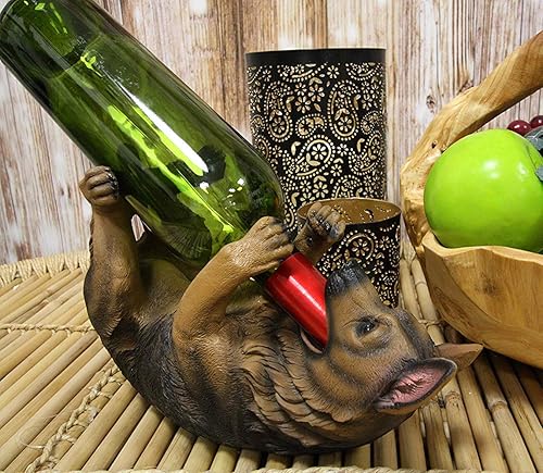 Miniatura 6 de Ebros - Figura realista de raza pura con pedigrí canino pastor alemán para botella de vino, como cocina, bodega, encimera, centro de mesa,