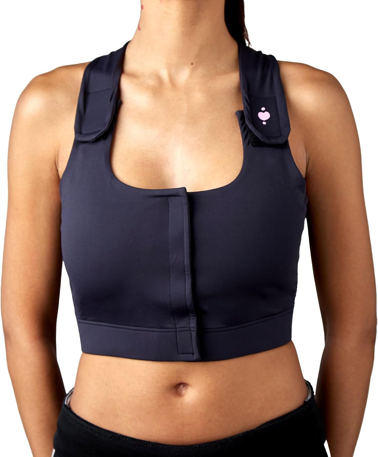 heart&core Serena Bra, Easy to Wear Post-Surgery Racerback Bra - Post Augmentation, Comfortable, Quick-Drying