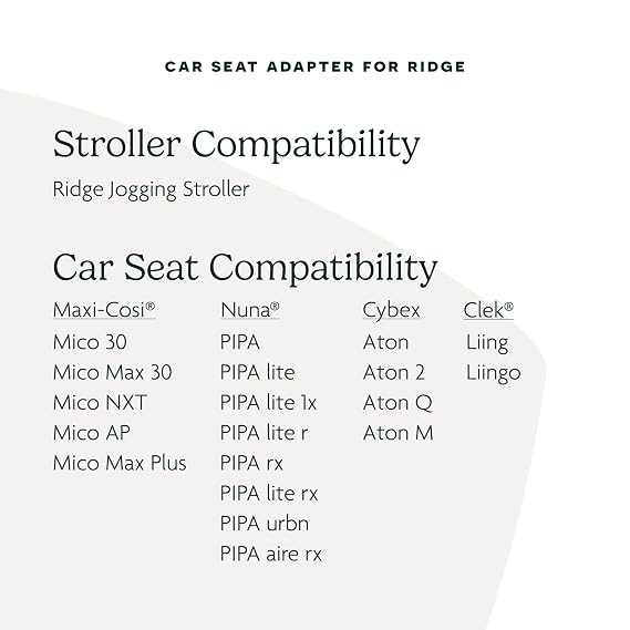 UPPAbaby Car Seat Adapter for Ridge Stroller / Compatible with Maxi-Cosi, Nuna, and Cybex Infant Car Seats / Quick + Secure Attachment / 1 Set
