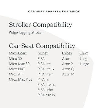 UPPAbaby Car Seat Adapter for Ridge Stroller / Compatible with Maxi-Cosi, Nuna, and Cybex Infant Car Seats / Quick + Secure Attachment / 1 Set
