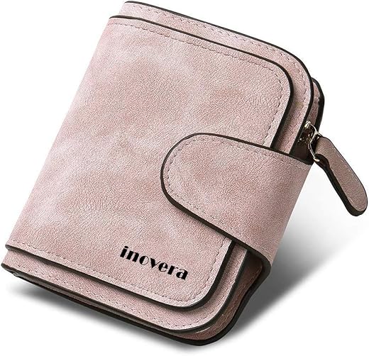 INOVERA (LABEL)Women's Vegan Leather Tri-fold Fashion Card Coin Holder Small Wallet (KK29)
