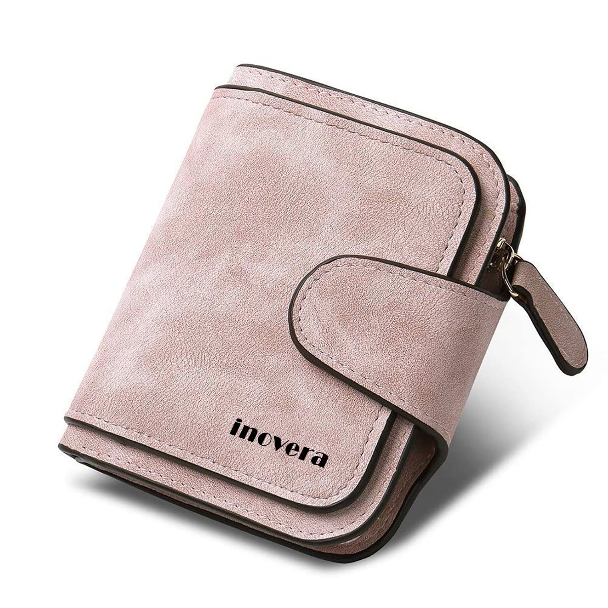 INOVERA (LABEL)Women's Vegan Leather Tri-fold Fashion Card Coin Holder Small Wallet (KK29)