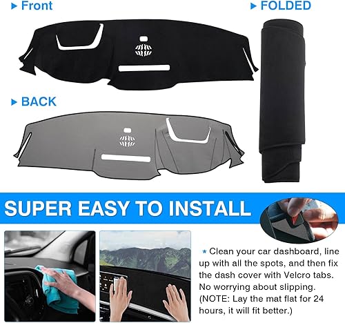 Vista 39 de Autorder Alfombrilla de cubierta de salpicadero para Ford F150 F250 F350 1992-1996 Accesorios Cubierta de tablero de franela para salpicadero