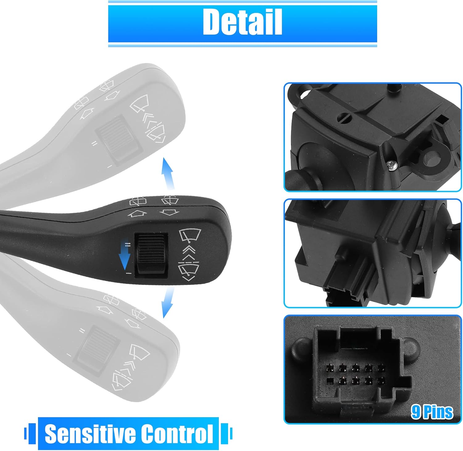 X AUTOHAUX Car Steering Column Wiper Lever Multifunction Combination Switch Replaces 61318363669 Windshield Washer for BMW X3 X5 E83 E53 E46 E39 Wagon