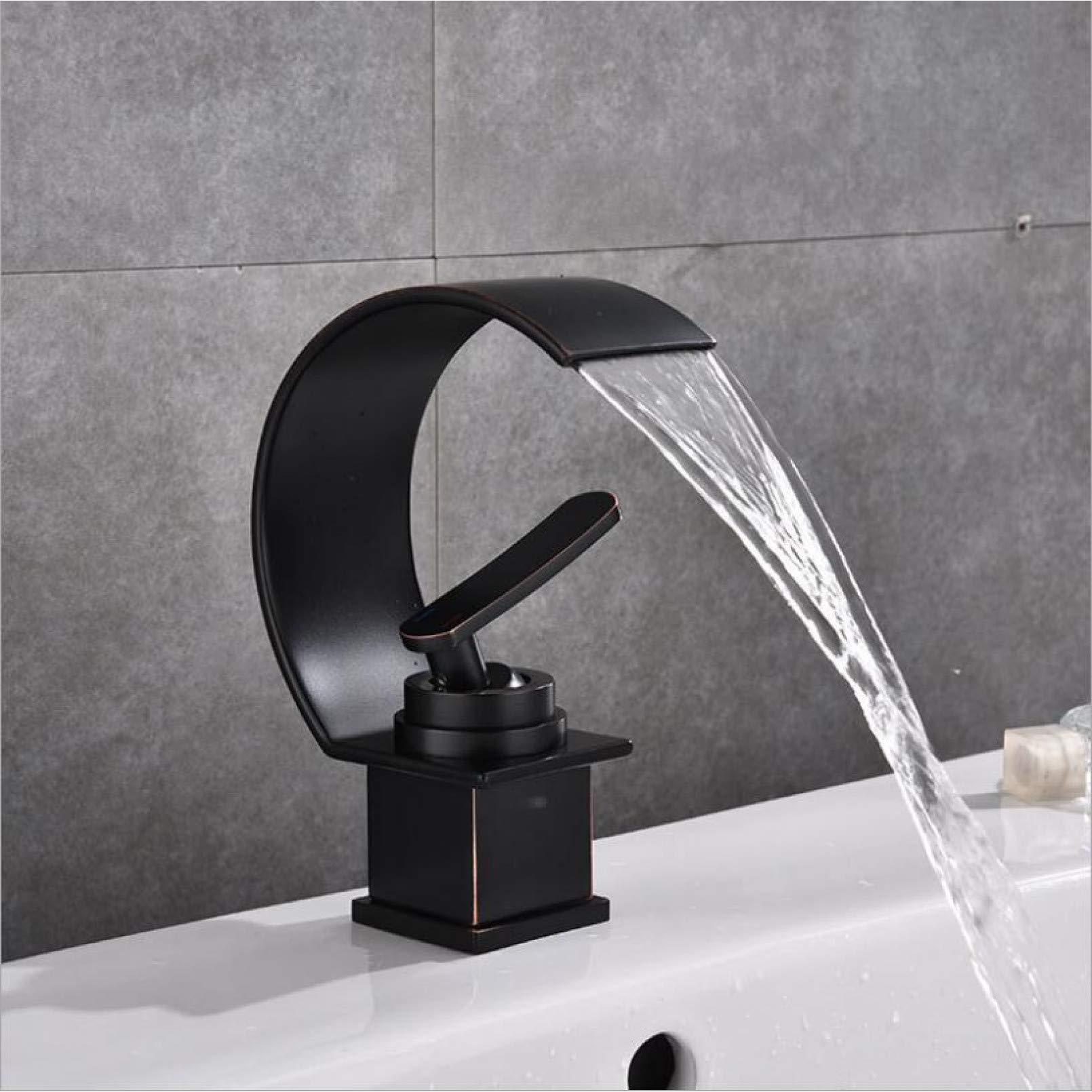 HCFYAUIS Orb Basin Sink Faucet Chrome Single Handle Hot & Cold Mixer Tap with Waterfall Outlet for Bathroom Vessel Sinks Modern Design & Easy to Install