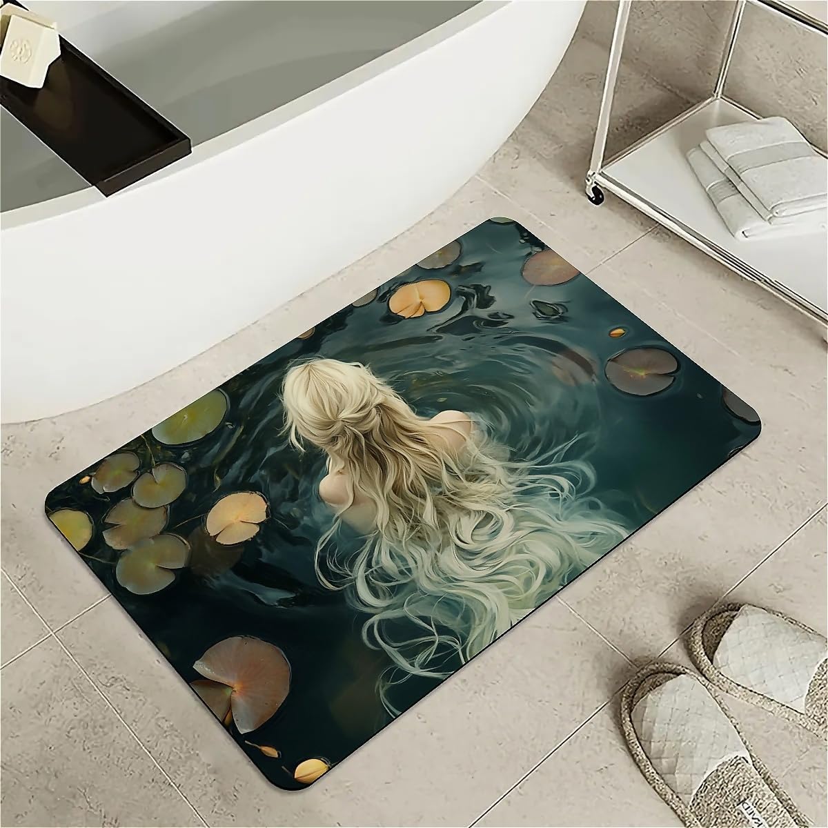 Diatomaceous Earth Bath Mat,Beauty Swimming Non-Slip Volume Super Absorbent Fast Drying Eco-Friendly Easy to Clean for Bathroom Kitchen Door mat 20×31Inch (50 * 80cm)