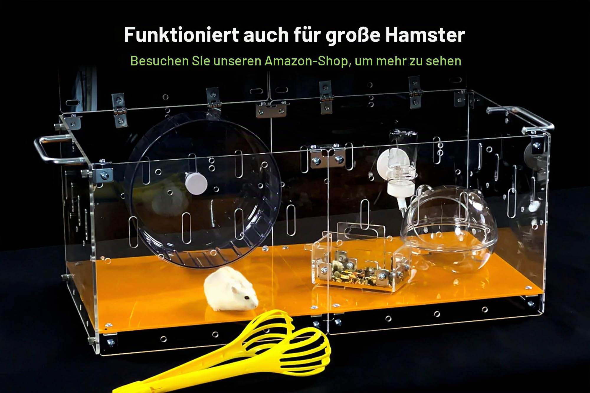 GuineaLoft™ Acrylic Cage (Modell-P2) – Kleiner 60x30cm geschlossener Käfig mit Deckel und Boden für EIN einzelnes Meerschweinchen oder Hamster, verbindbar, DIY erweiterbar