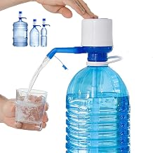 InnovaGoods Manual Water Dispenser for XL Bottles Easy to Use BPA-Free Includes 3 Suction Hoses Blue/White 8 x 16.5 x 18 cm Polypropylene