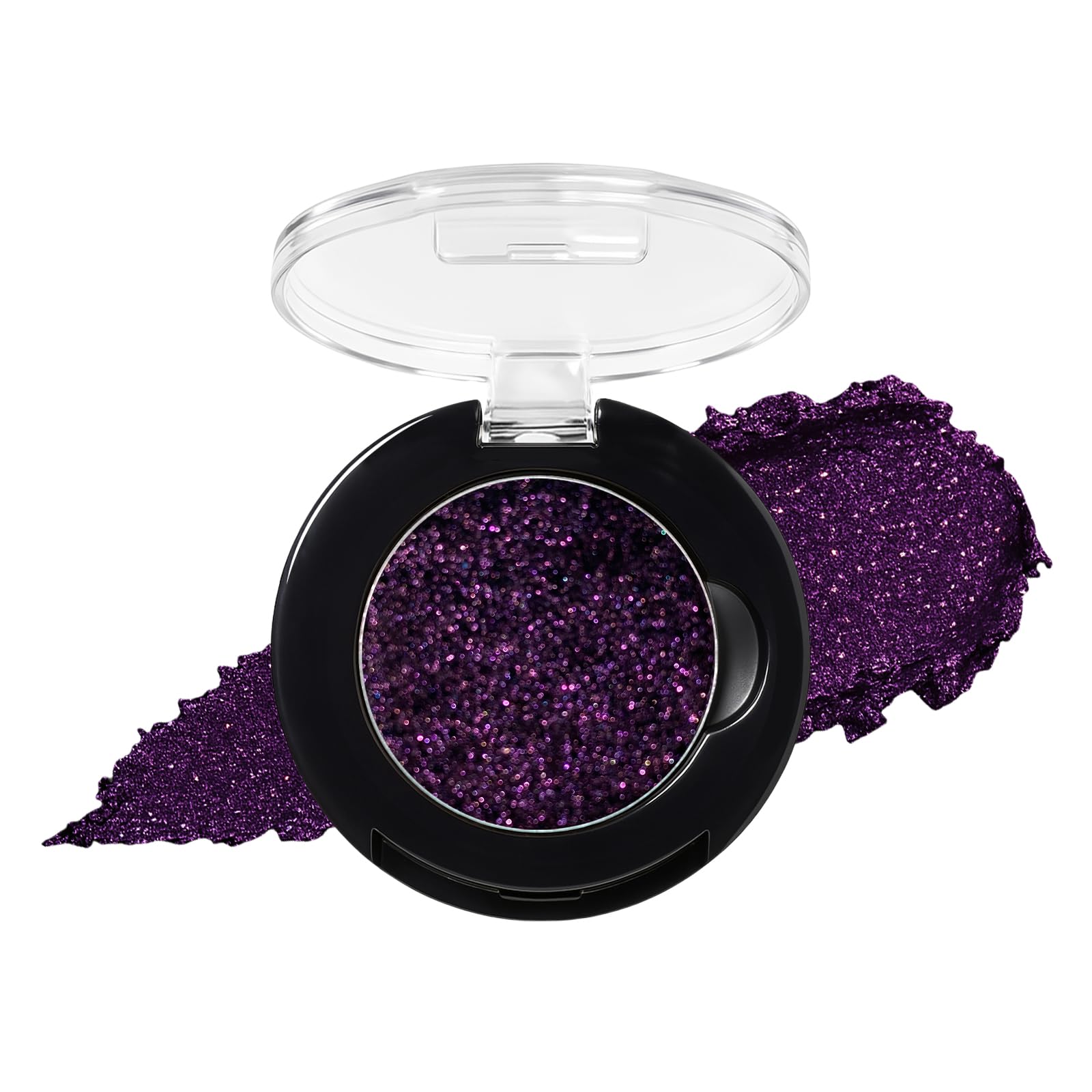 Refillable Eyeshadow Palette - Matte/Glitter/Duo-Chrome Pressed Powder & Cream Formula, Neutral/Shimmer/Smokey Multichrome, Travel-Friendly Iron Pan Refills (Glitter, D49)