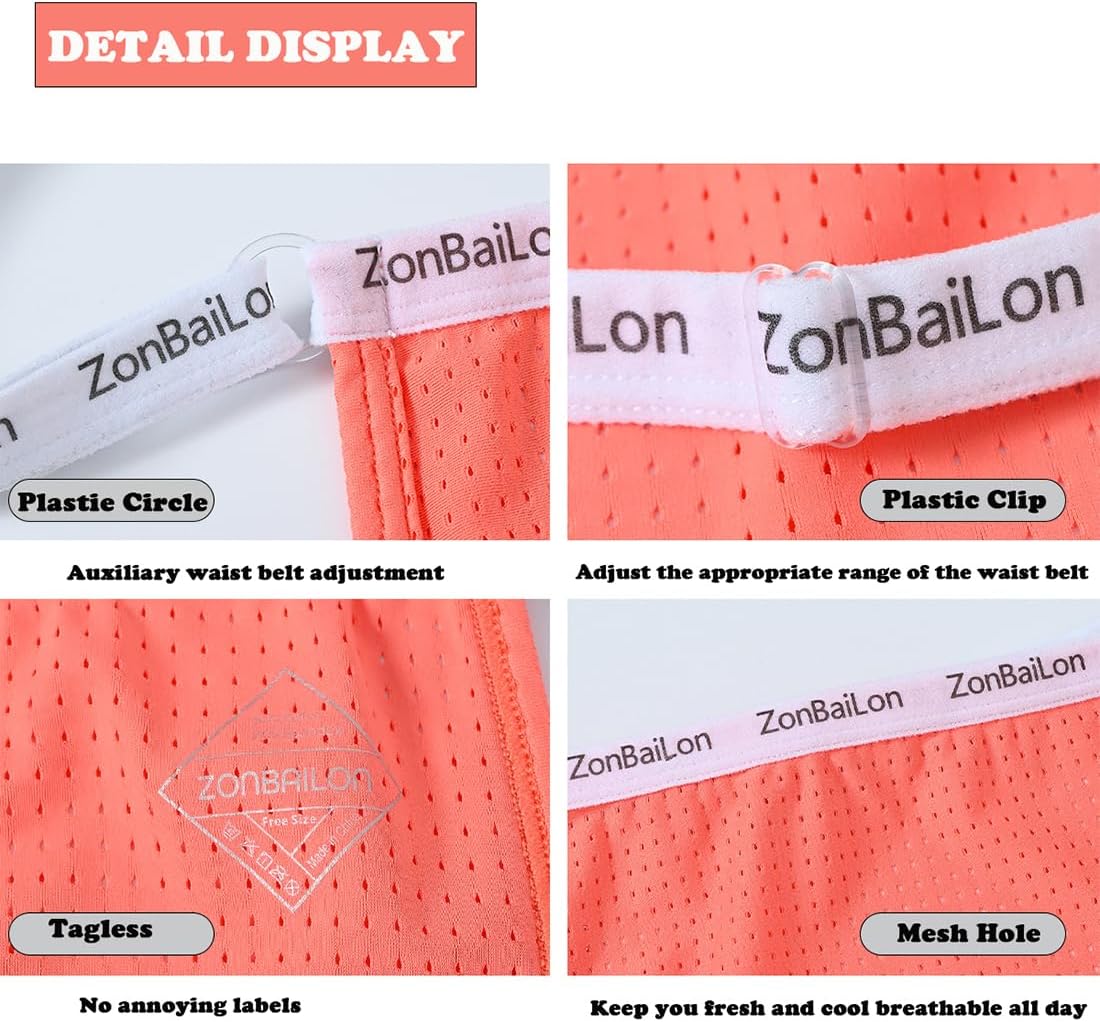 ZONBAILON Men's Sexy Loincloth Style Design Mesh Panel Breathable Adjustable Waist