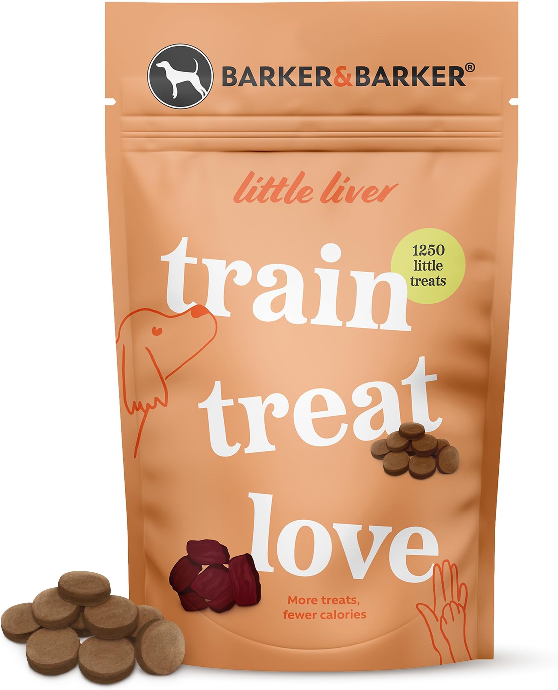 Barker and Barker Grain Free Dog Training Treats - 1250 Healthy Little Liver Treats, Low Calorie High in Protein & B Vitamins - No Artificials, 100% Human-Grade for Puppies & Small Dogs