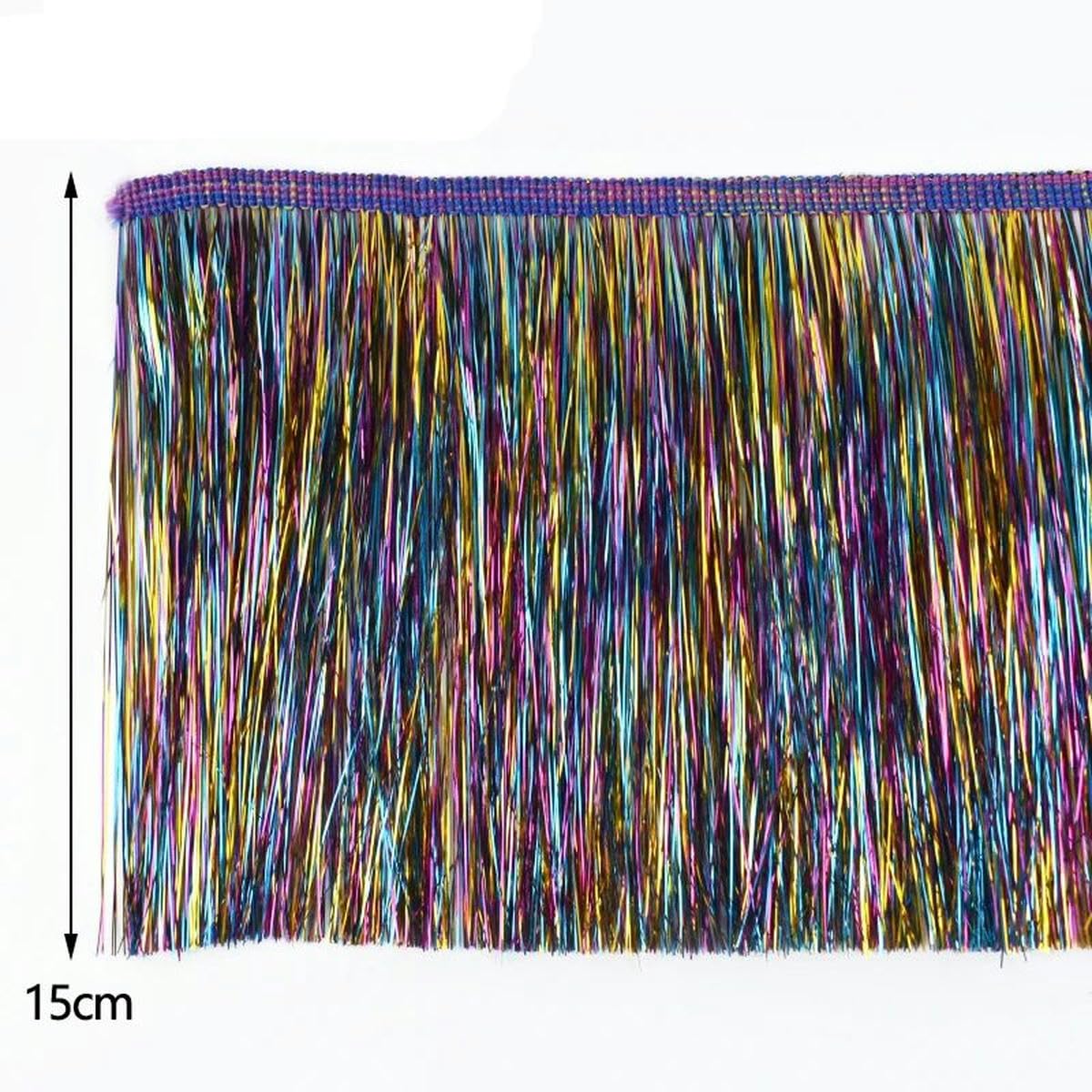 5/10/20 mètres 15 cm frange gland dentelle frange garniture pour robe latine scène vêtements rideaux dentelle accessoires décoration de Noël-15 cm-20 mètres-violet foncé