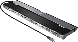 j5create USB C Docking Station- Supports up to 3 Display Simultaneously | HDMI, DisplayPort, VGA, 100W PD Fast Charging, G... Price In India