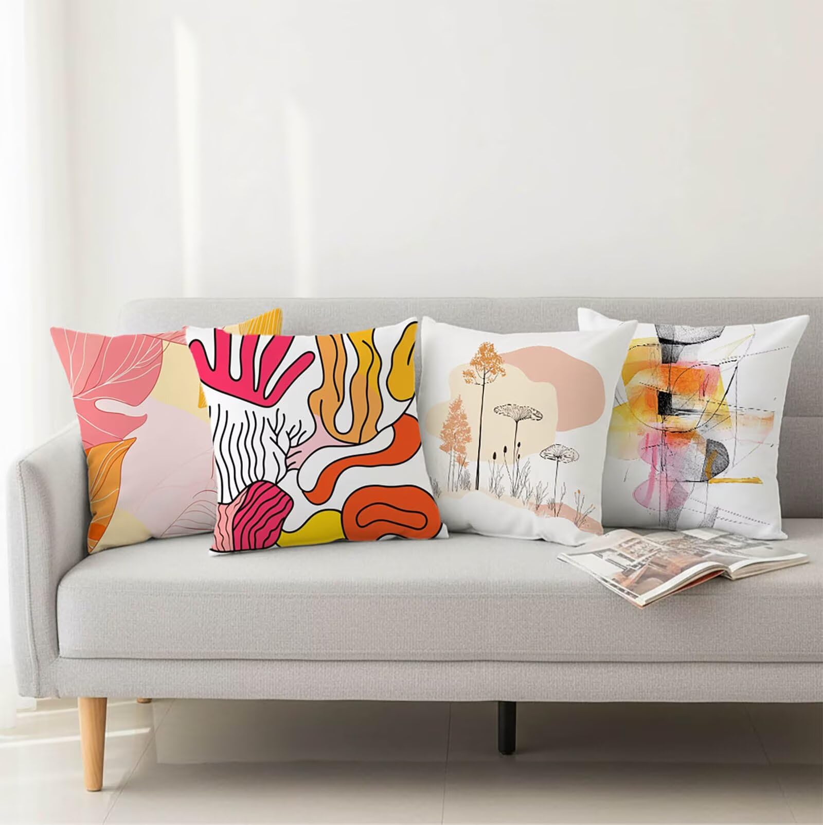 Kissenbezug 65 x 65 Outdoor Kissenbezug 65 x 65cm Doppelseitiger Druck Modern Deko Sofakissen Bezug Einfachheit Kopfkissen Bezug für Frühling Sofa Bett Deko, Geschenke für Frauen (Samt) BZ-17205