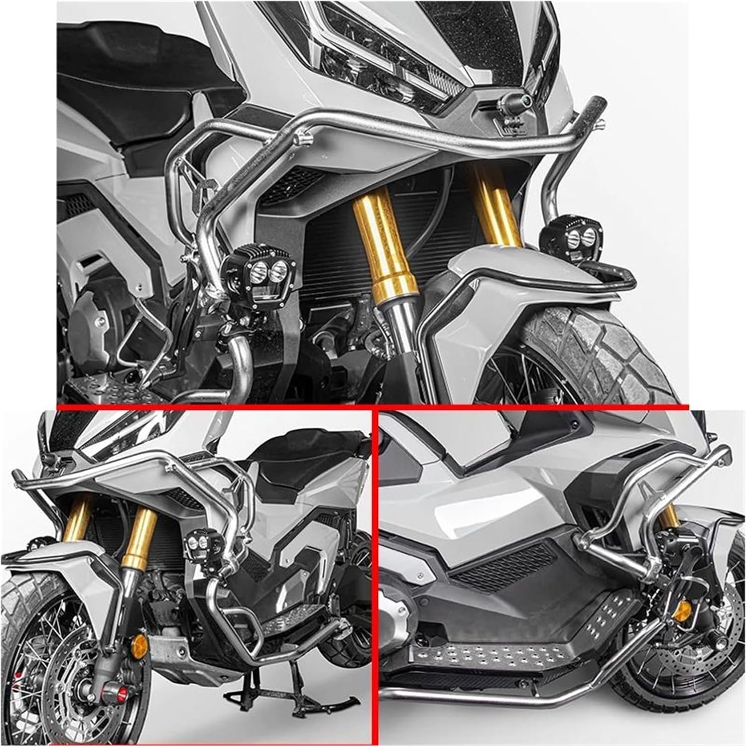 Frame Protector Crash Slider Motorcycle Engine Guard Bumper for Honda XADV750 2021 2022 Highway Crash Bar Protector Accessories Falling Crash Protector(Black Upper)