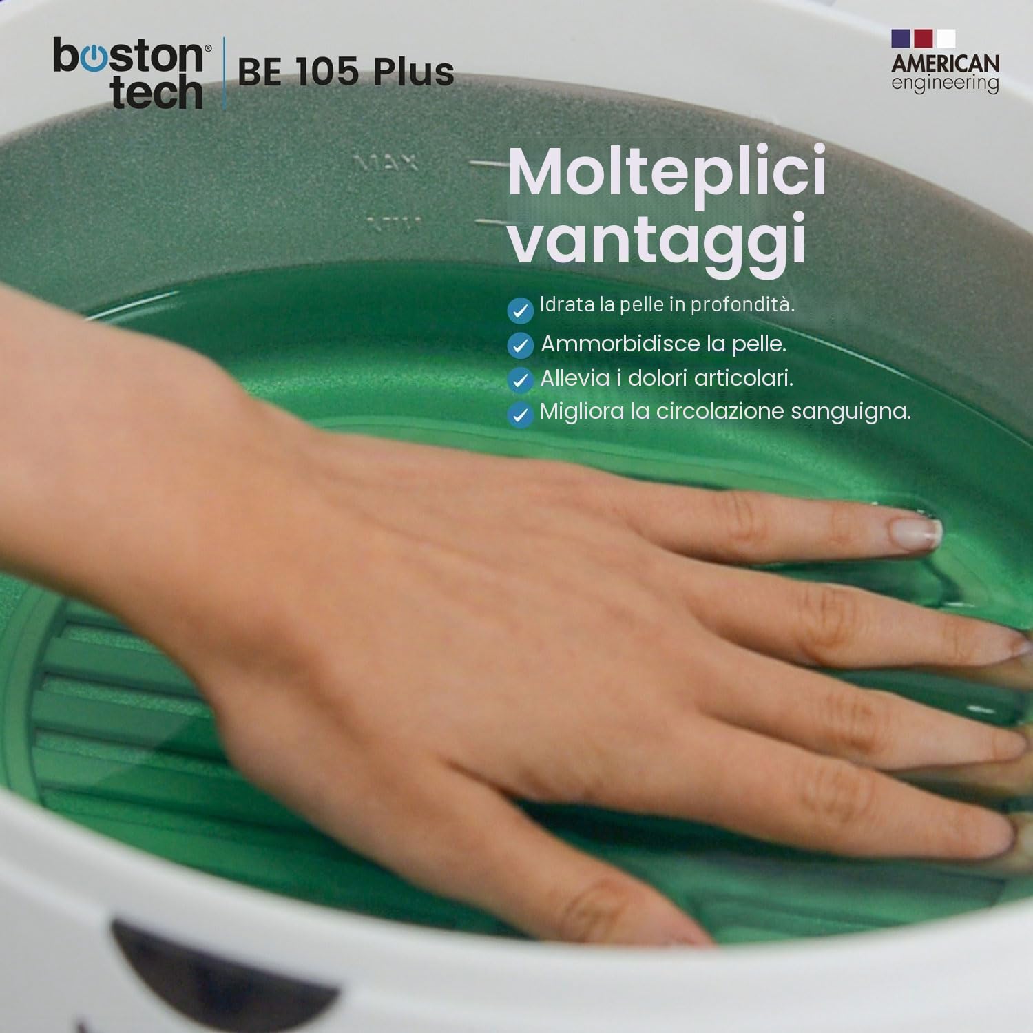 Boston Tech® Bagno di paraffina per mani e piedi -Apparecchio di paraffina per alleviare dolori muscolari e osteoartrite - Capacità 3 litri Include accessori premium per uso personale e professionale