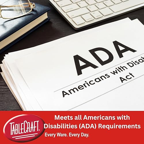 Miniatura 8 de Tablecraft Letrero accesible para discapacitados, cumple con la ADA, letrero unisex en braille para puerta de baño, negocios comerciales, uso