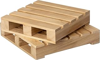 Vintiquewise 15" Rustic Wooden Pallet Display Stand Natural Wood Riser for Home Decor Table Centerpiece Plant Pot DIY Craft Candle Holders Fair Presentation Home Accent & Event Styling, Set of 2