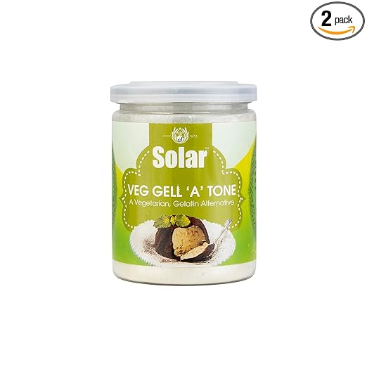 Solar Veg Gell 'A' Tone, Pack of 2 x 100gm | Vegetarian Alternative to Regular Gelatin | Suitable for desserts, jellies, puddings and more | Great Gelling Agent