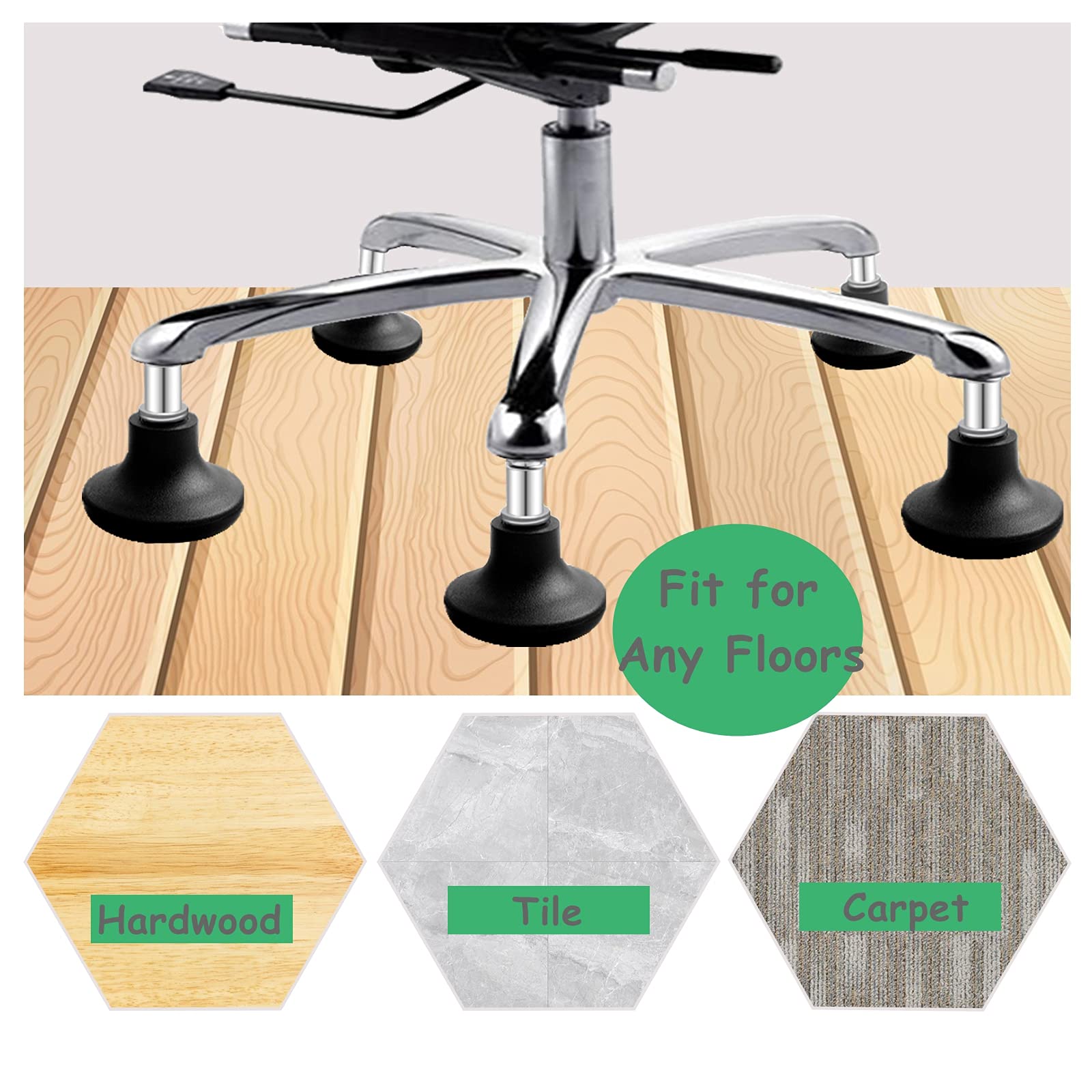 Buy MySit Bell Glides Replacement, 7/16"x7/8"(11x22mm) Stem,Changing