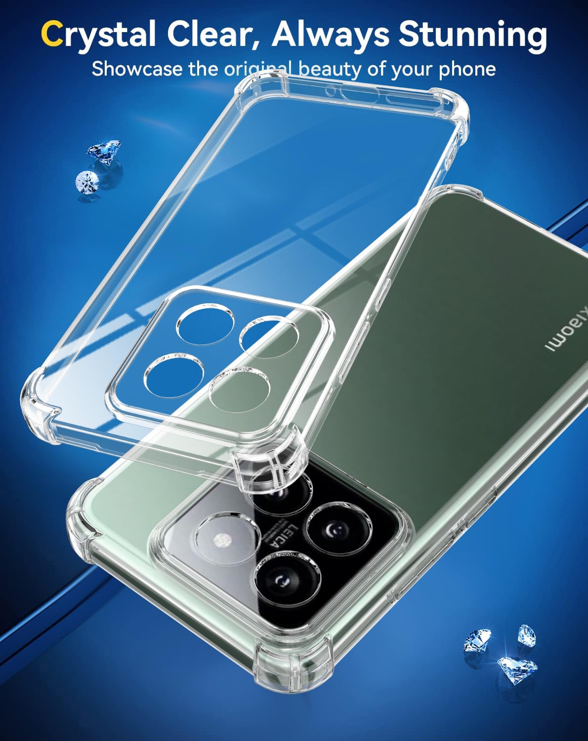 1Pcs Cover e 1Pcs Vetrino e 1*anello Compatible with Xiaomi Redmi Note 14 5G Cover antiurto Custodia piu Vetro temperato Compatible with protezione Xiaomi Redmi Note 14 5G Pellicola protettiva,Clear