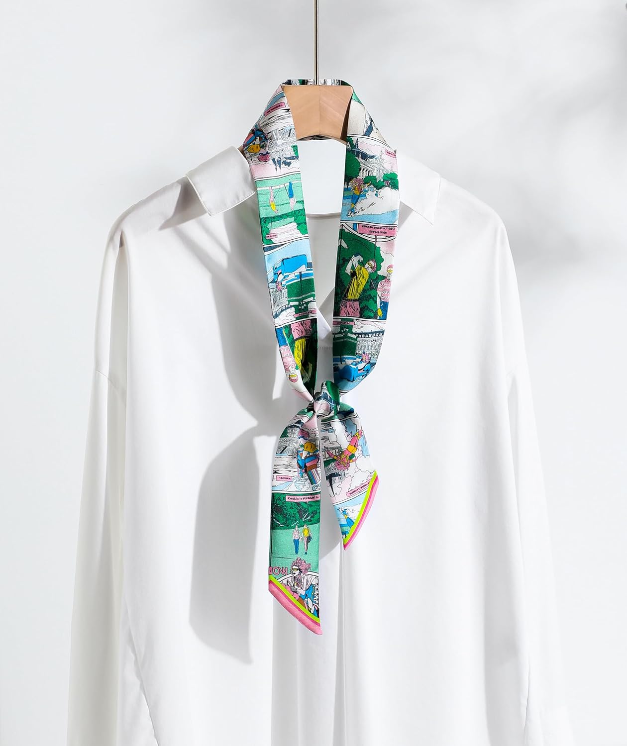 100% Mulberry Silk Scarf 1.97"X47.2" Head Hair Ribbon Handbag Scarf for Purse Headband for Women - Image 4