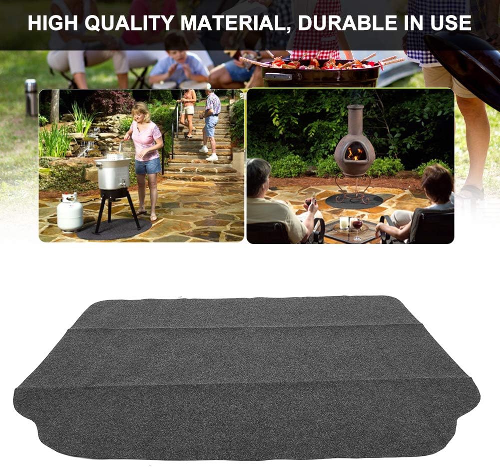 Worii Bbq Grill Mat, 50X36In Black Outdoor Oil Proof Environmental Protection Barbecue Mat Bbq Grill Oven Floor Mat For Picnic Patio Lawn Garden Outdoors Home
