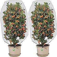 2 Packs Insect Bird Barrier Netting Mesh with Drawstring Garden Bug Netting Plant Cover for Protect Plant Fruits Flower