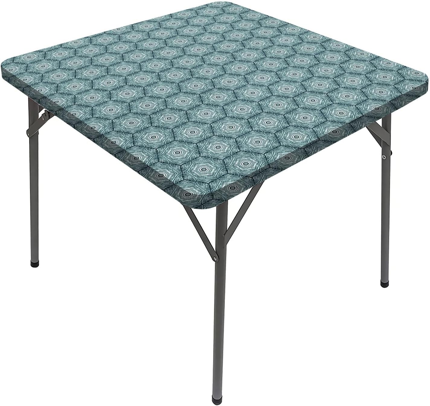 JUNTAIY Abstract Elastic Square Tablecloth, Growth Rings