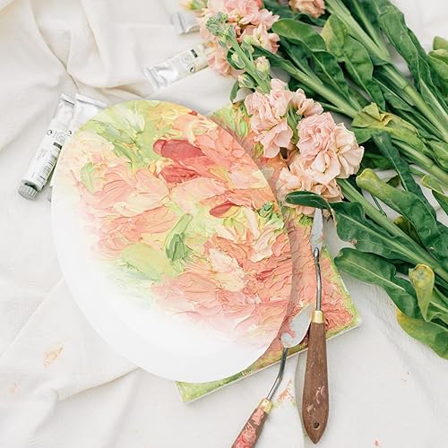 Miniatura 9 de VICASKY Lienzos de lona de 16 x 20 pulgadas, con forma ovalada, pintura blanca en blanco, suministros de pintura para verter acrílico, óleo,