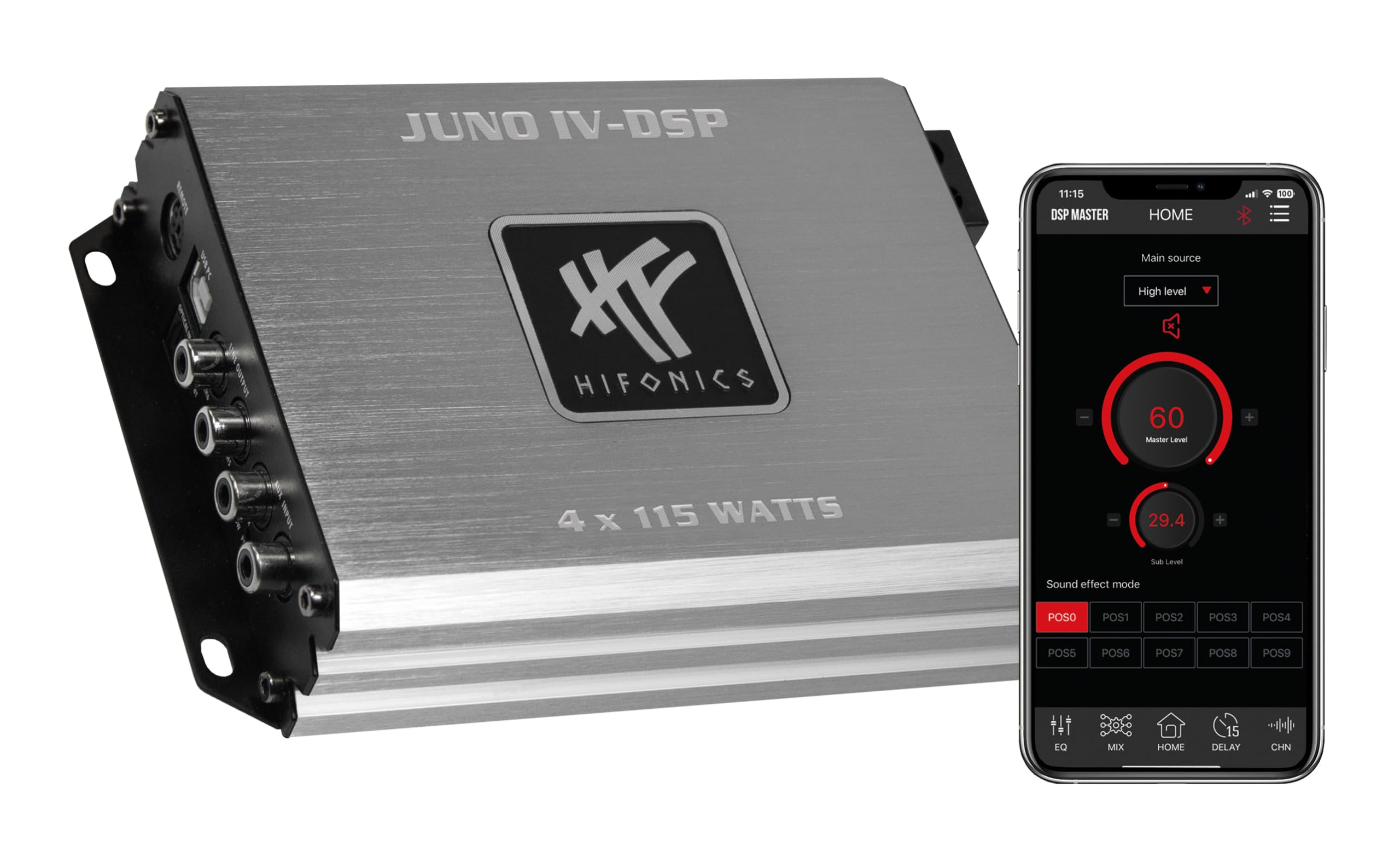 HiFonics JUNO4DSP - 4-Kanal Verstärker mit 6-Kanal DSP