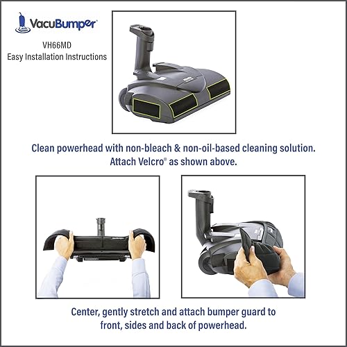 Miniatura 8 de Protector de parachoques Powerhead para aspiradoras centrales y bidones para cabezales Miele SEB 228 y SEB 236 y Wessel-Werk EBK 360 (VH66MD)