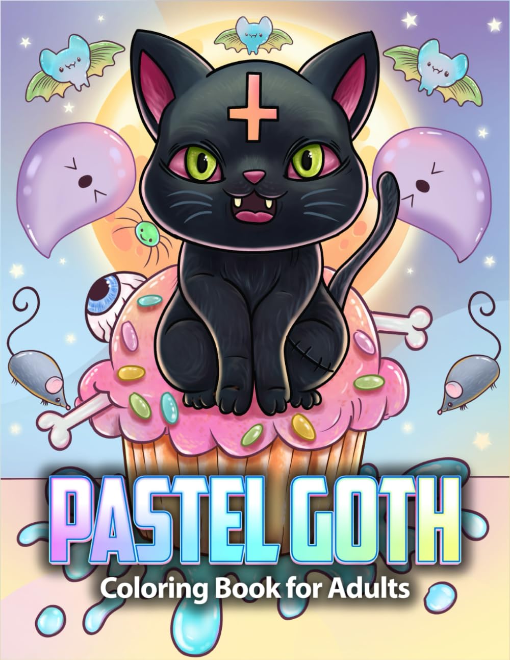 Pastel Goth Creepy Kawaii Coloring Book for Adults: 50 Cute Chibi Creature and Spooky Horror Coloring Pages