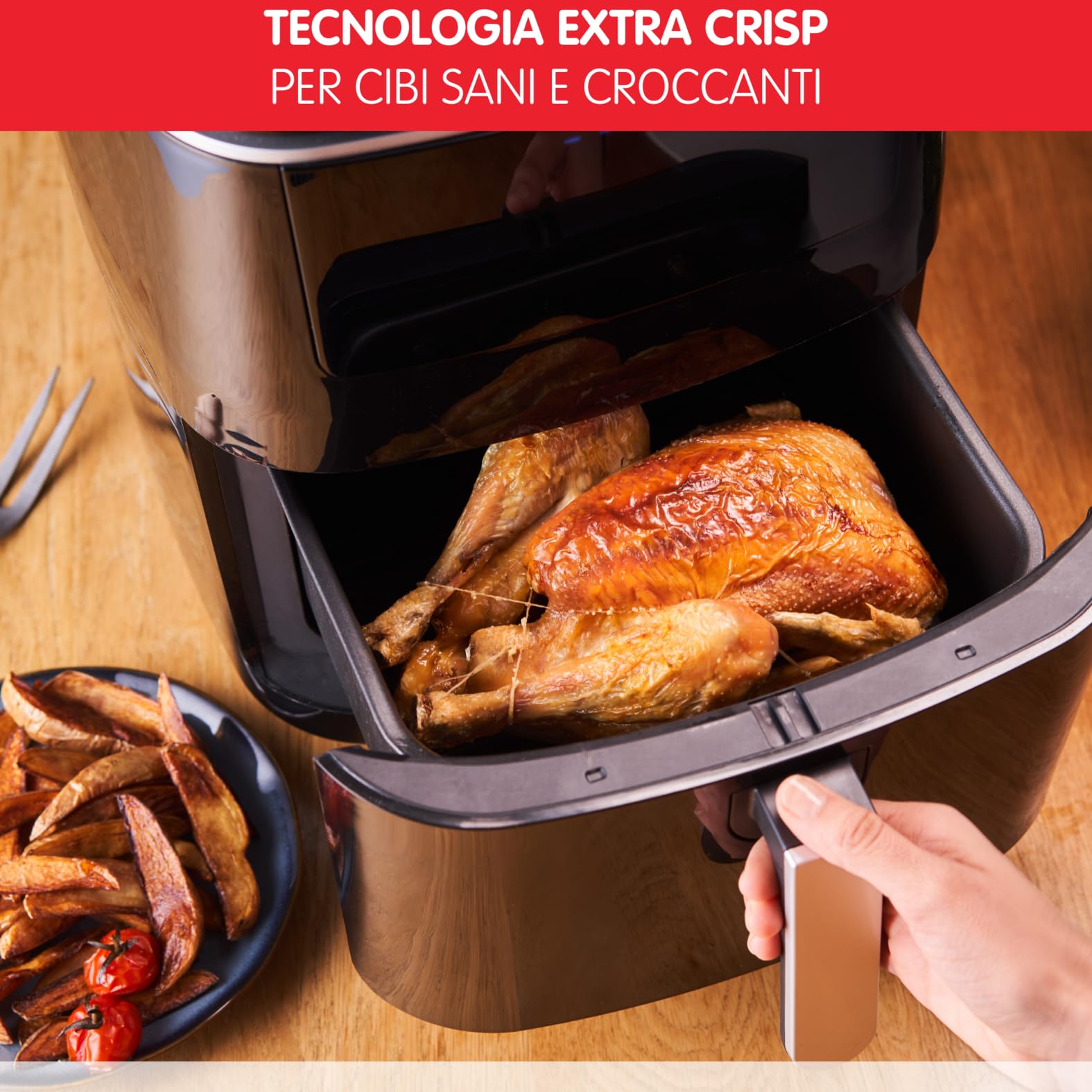 Easy Fry Grill & Steam, 3 in 1, Friggitrice ad Aria + Griglia + Vaporiera, 7 Programmi Automatici, Temperatura Regolabile, Capacità 6.5 L, Timer AL2018