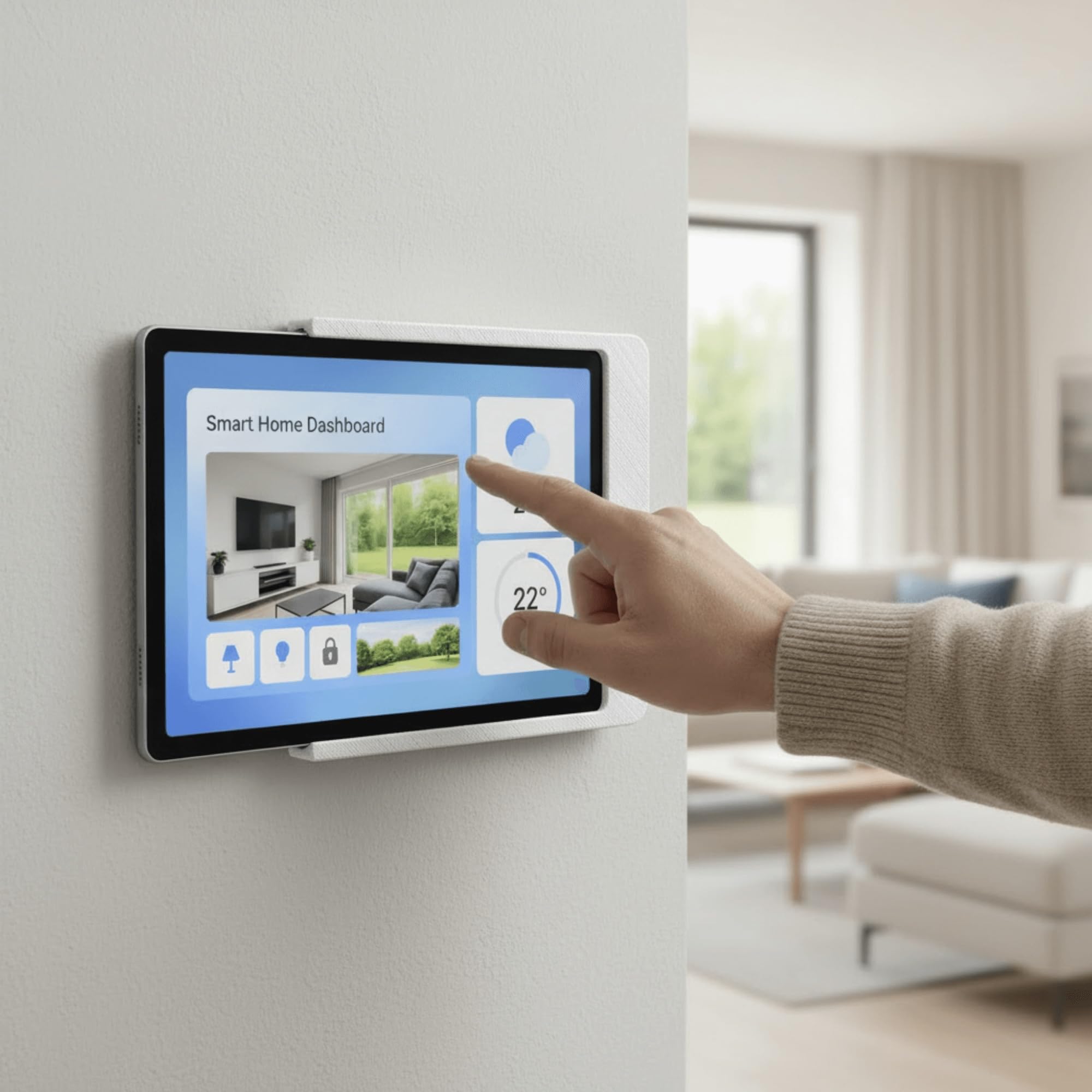 Supporto Tablet da Parete per iPad 7/8/9 Generation 10,2 Pollici - Supporto Estraibile Ultra Sottile per Smart Home - Bianco