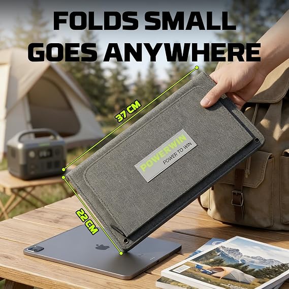 30W Portable Solar Panel PWS33 Foldable ETFE Portable Charger with 18V USB-C Fast Charging, Compatible with Power Stations for Off-Grid Living Camping, RV, Emergency & Backpacking