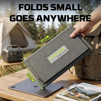 30W Portable Solar Panel PWS33 Foldable ETFE Portable Charger with 18V USB-C Fast Charging, Compatible with Power Stations for Off-Grid Living Camping, RV, Emergency & Backpacking