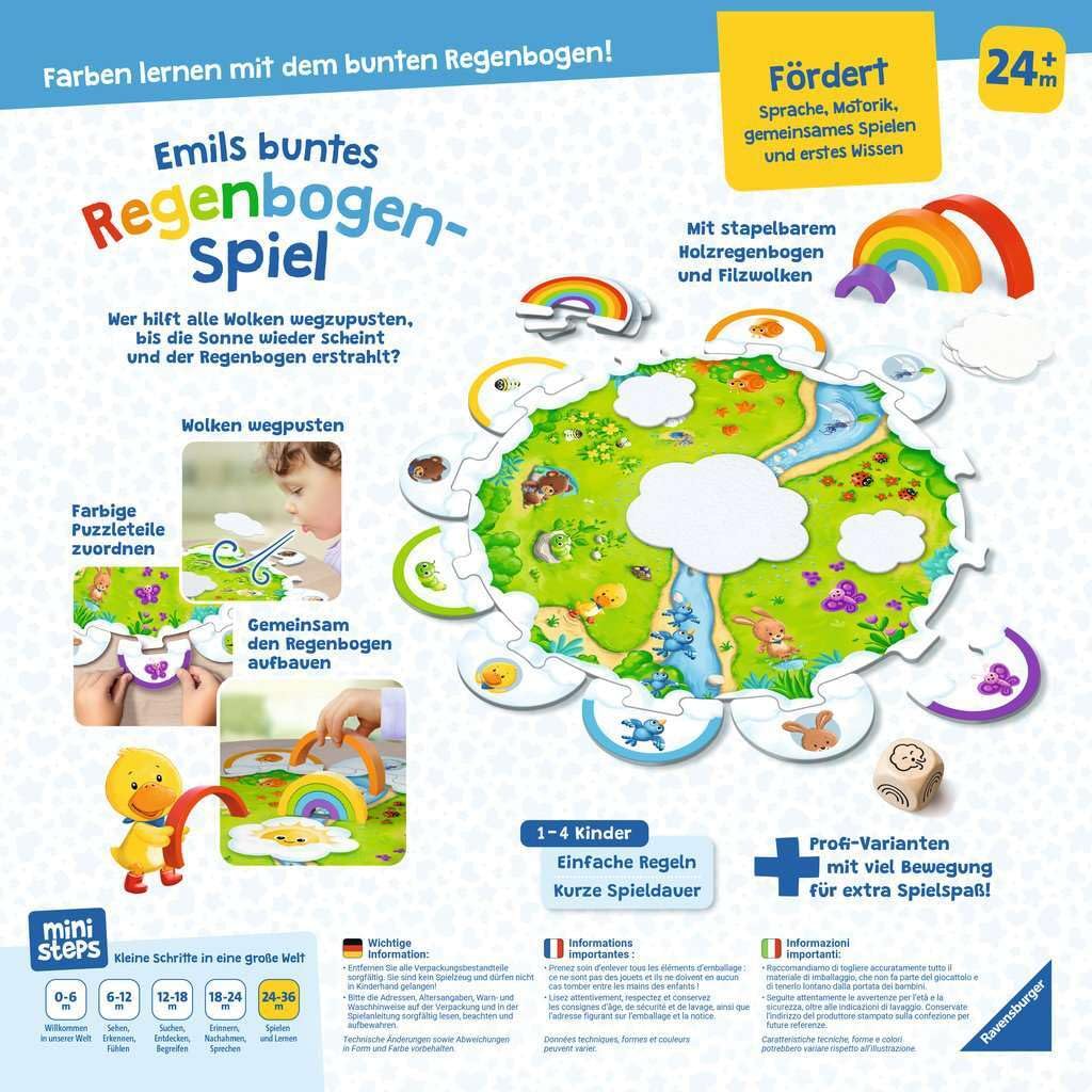 Ravensburger Ministeps 4582 Emils - Gioco Arcobaleno Per Imparare I Colori, Da 2 Anni