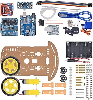 Intelligentes Roboter-Auto-Chassis-Kit mit für L298N für, 4 Spurenfolgern & 20-Linearencoder für Arduino, Zweiradantrieb Bausatz zur Hindernisvermeidung und STEM Bildung für Kinder und