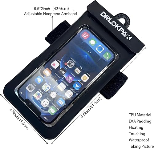 Miniatura 2 de DRLOKPAK Funda impermeable para teléfono, brazalete para surf, bolsa seca flotante impermeable para iPhone 15 14 13 12 Pro Max XS Plus Se Galaxy S23