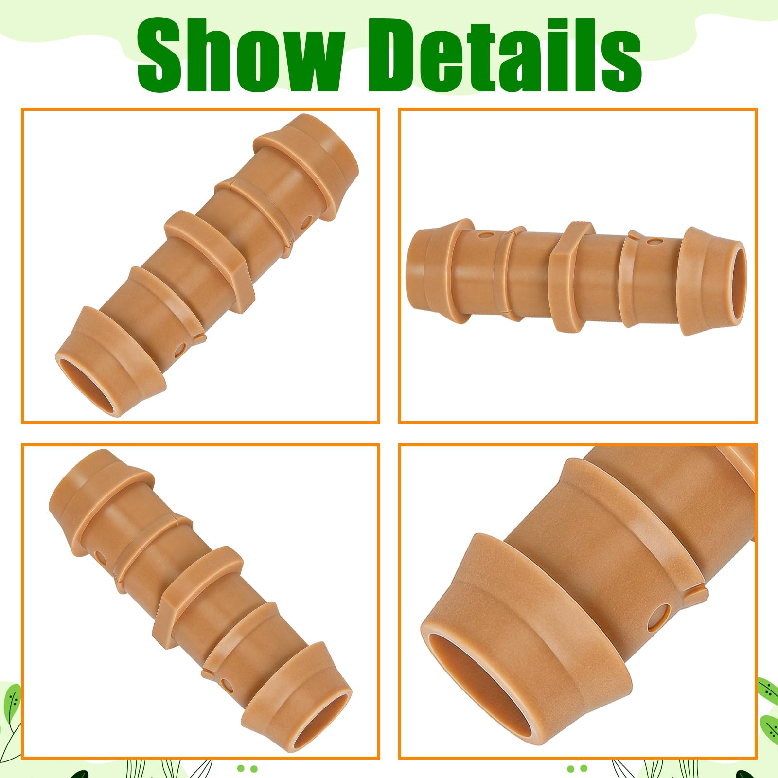 30 accesorios de acoplamiento de riego por goteo para tubos de 1/2 pulgada, conectores de acoplador de púas de línea de goteo para tubos de riego de 1/2 pulgada, piezas de conexión de línea de